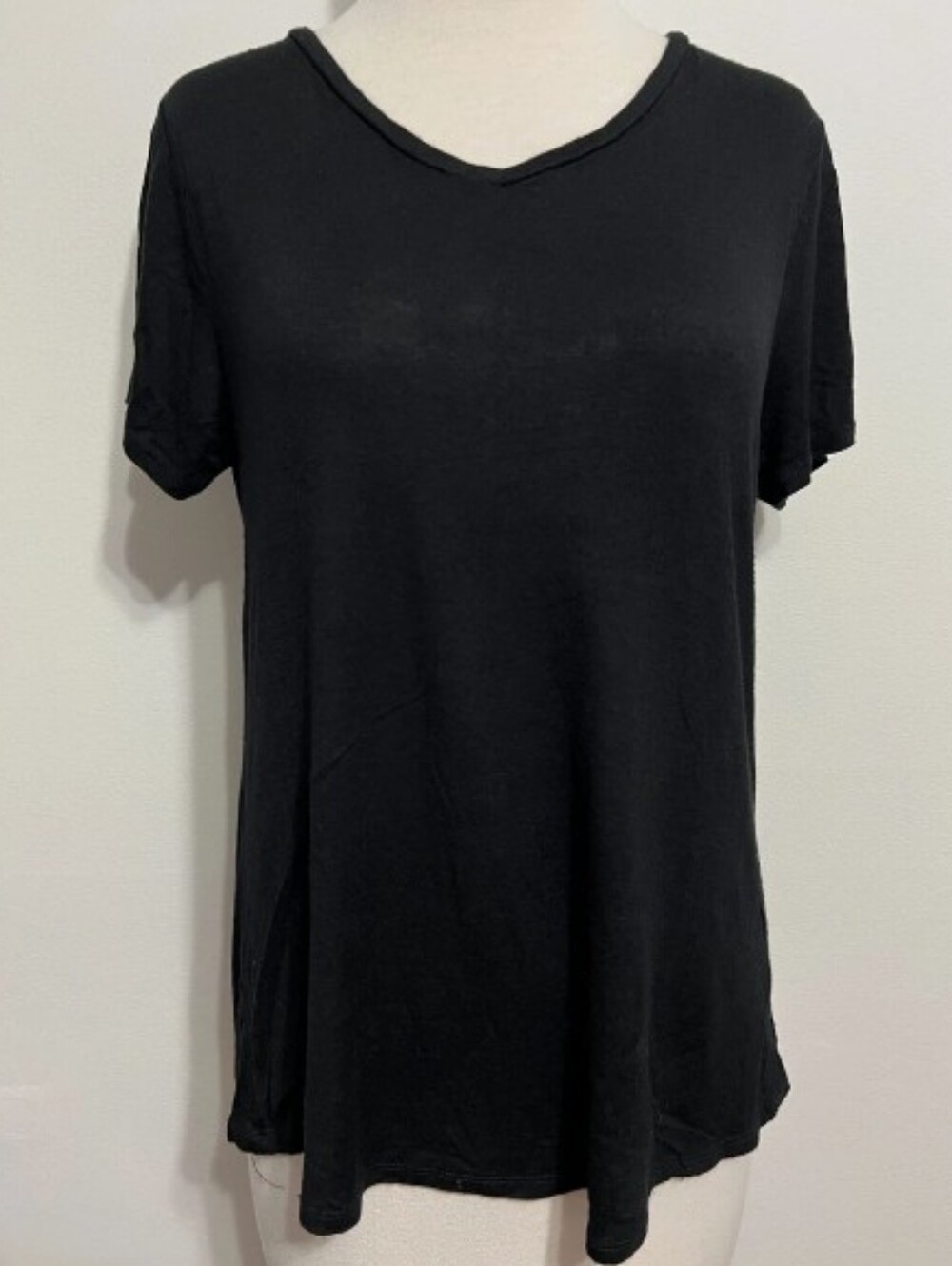 × Black Active Basic V-Neck Short Sleeve Women's Top